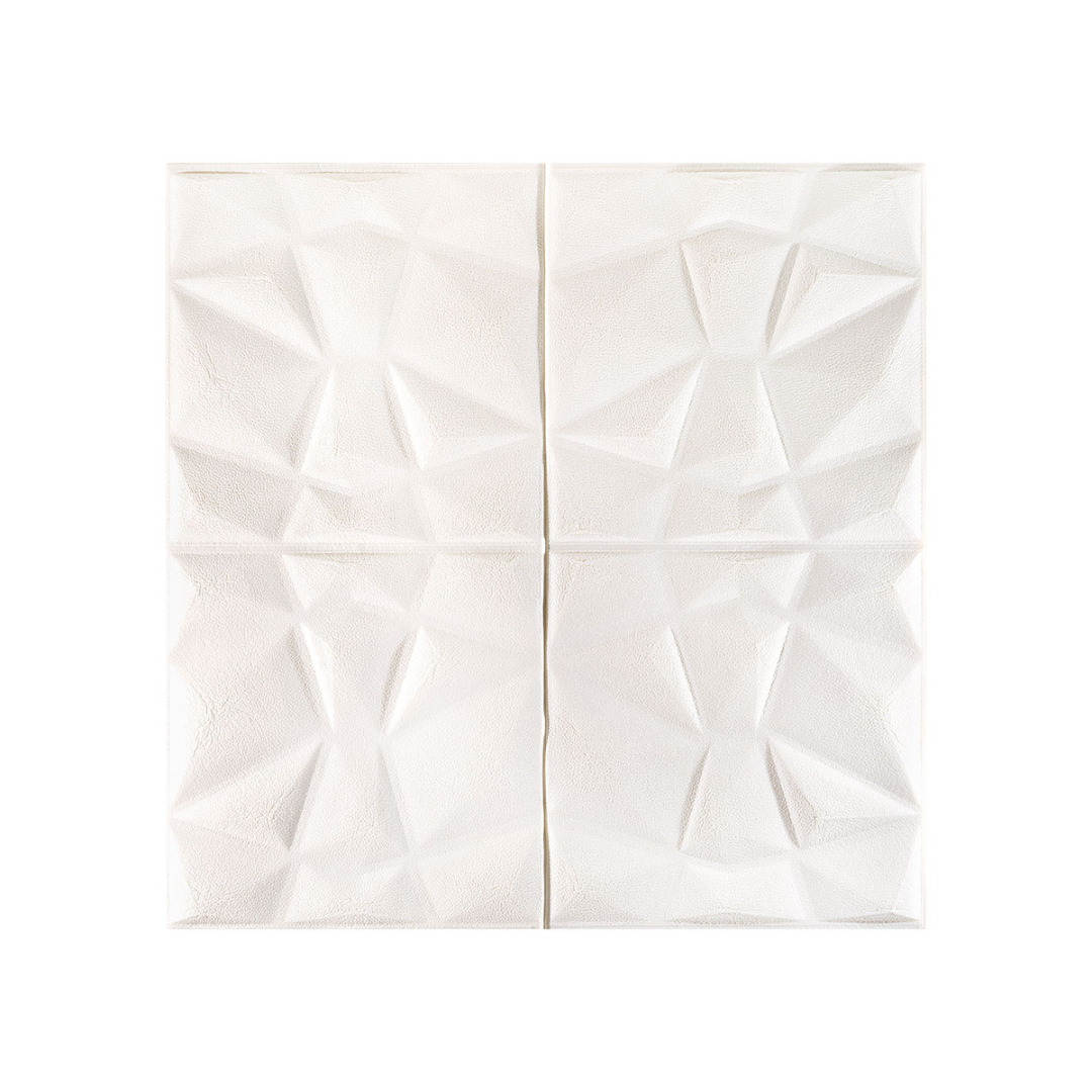 PLACA ADESIVA 3D PLAVIDECOR 70CMX70CM PARIS BRANCO - Imagem 2