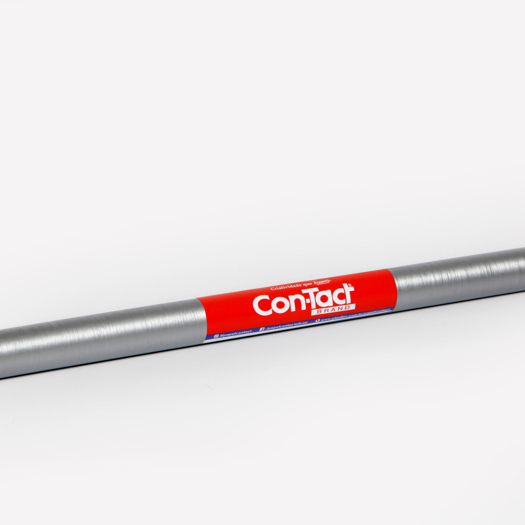 PAPEL CON-TACT ACO ESCOVADO PRATA