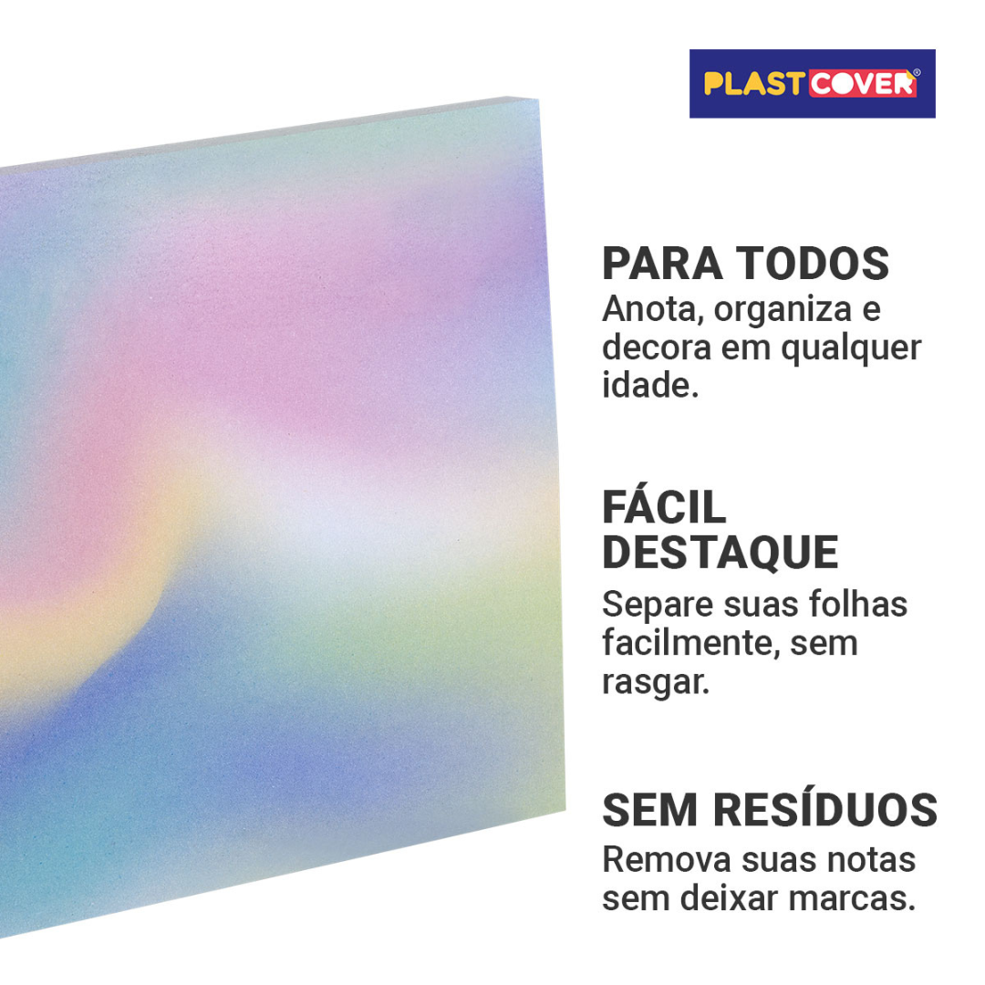 STICKY NOTES PLASTCOVER RAINBOW 80 FLS - Imagem 3