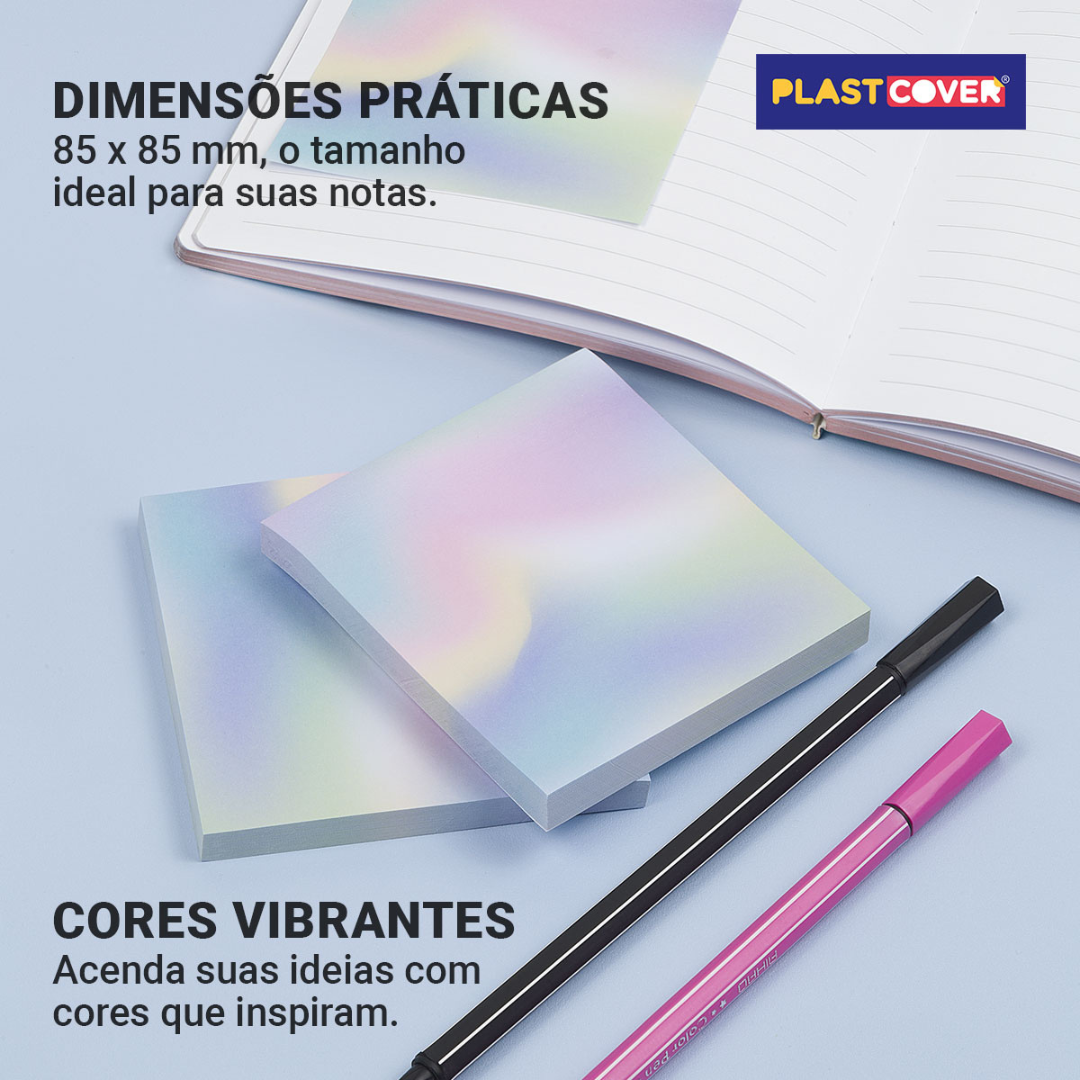 STICKY NOTES PLASTCOVER RAINBOW 80 FLS - Imagem 5