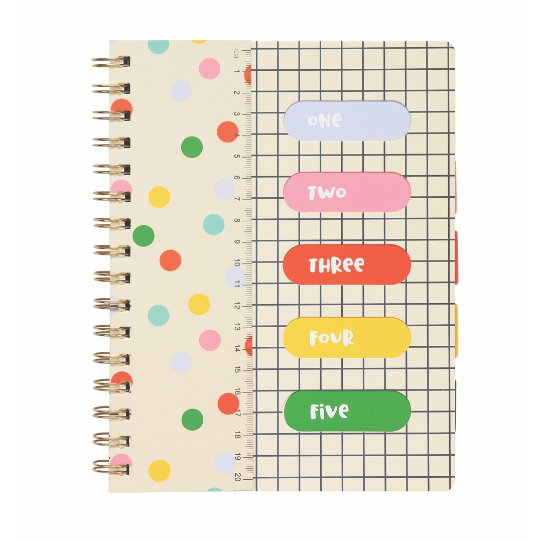 CADERNO PLASTCOVER GOOD DAYS A5 96 FLS CAPA SOFT COM 5 DIVISORIAS