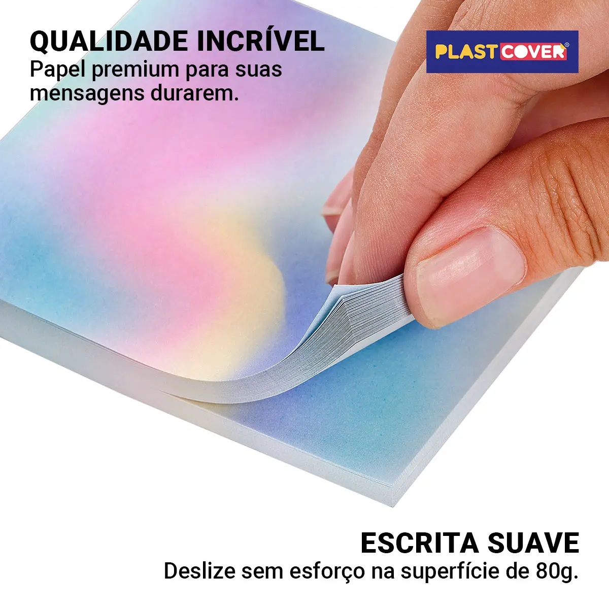 STICKY NOTES PLASTCOVER RAINBOW 80 FLS - Imagem 4