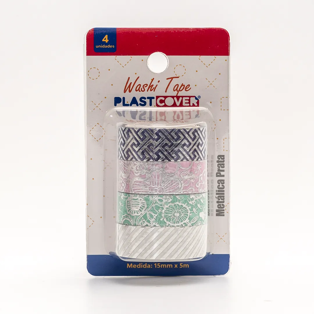 WASHI TAPE METÁLICA PRATA