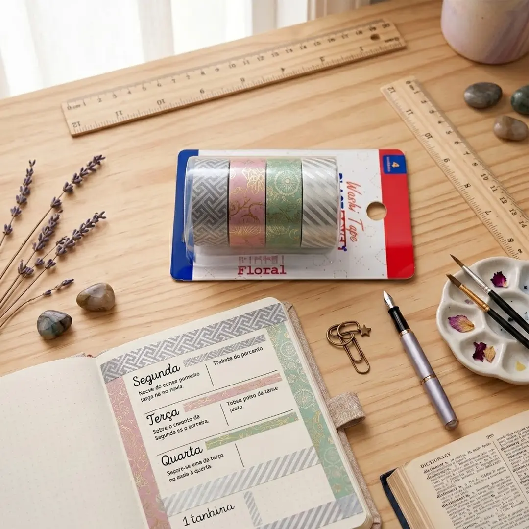 WASHI TAPE METÁLICA PRATA - Imagem 9
