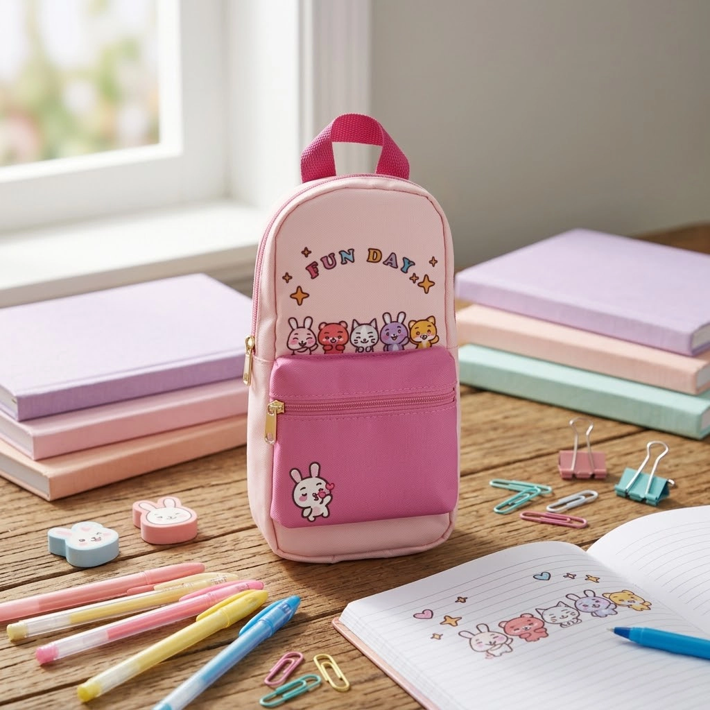 ESTOJO PLASTCOVER KAWAII MOCHILINHA FUN DAY - Imagem 5