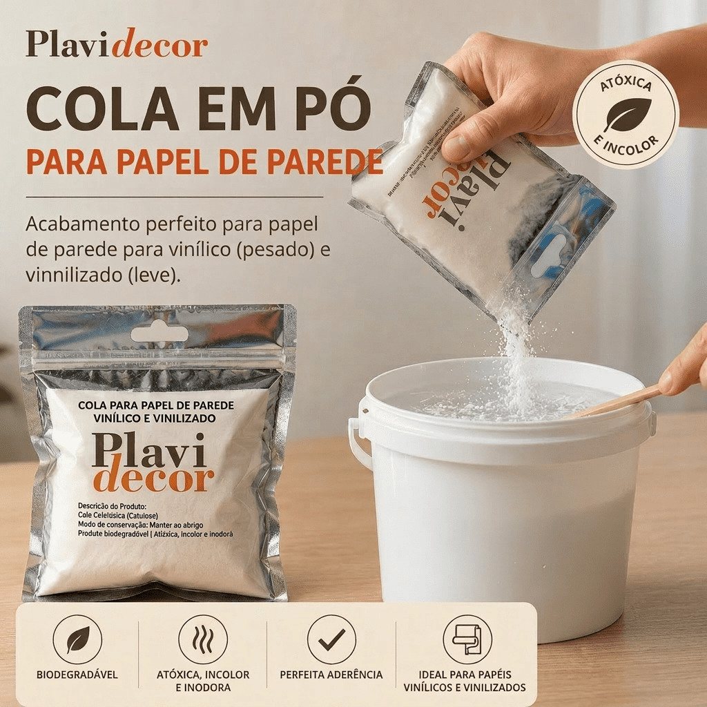 COLA EM PÓ PARA PAPEL DE PAREDE - Imagem 2