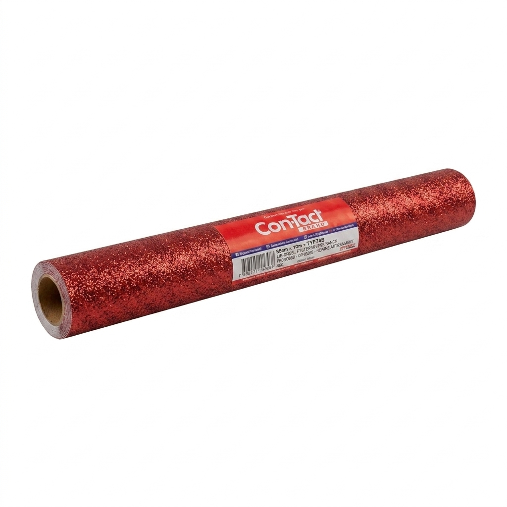 PAPEL CON-TACT GLITTER VERMELHO - Imagem 2