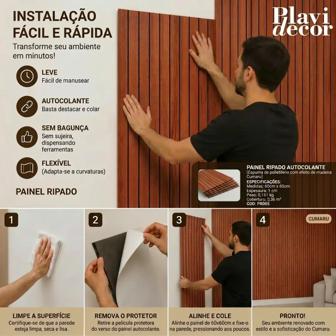 Painel Ripado - Freijó - Imagem 6