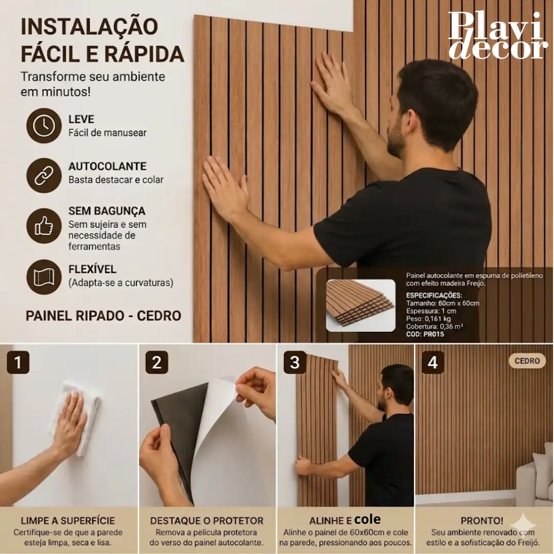 Painel Ripado - Cedro - Imagem 6