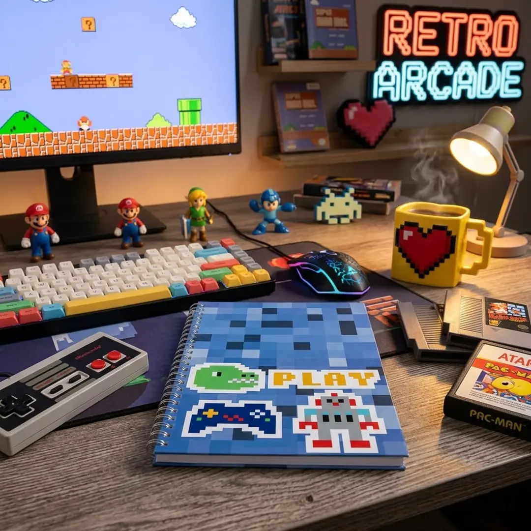 CADERNO GAMER PIXEL AZUL - Imagem 3