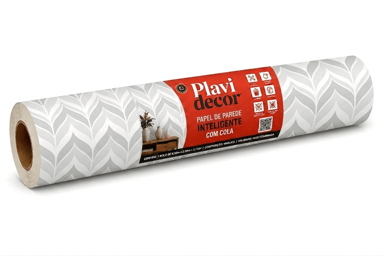 PAPEL DE PAREDE INTELIGENTE CHEVRON CINZA - Imagem 2
