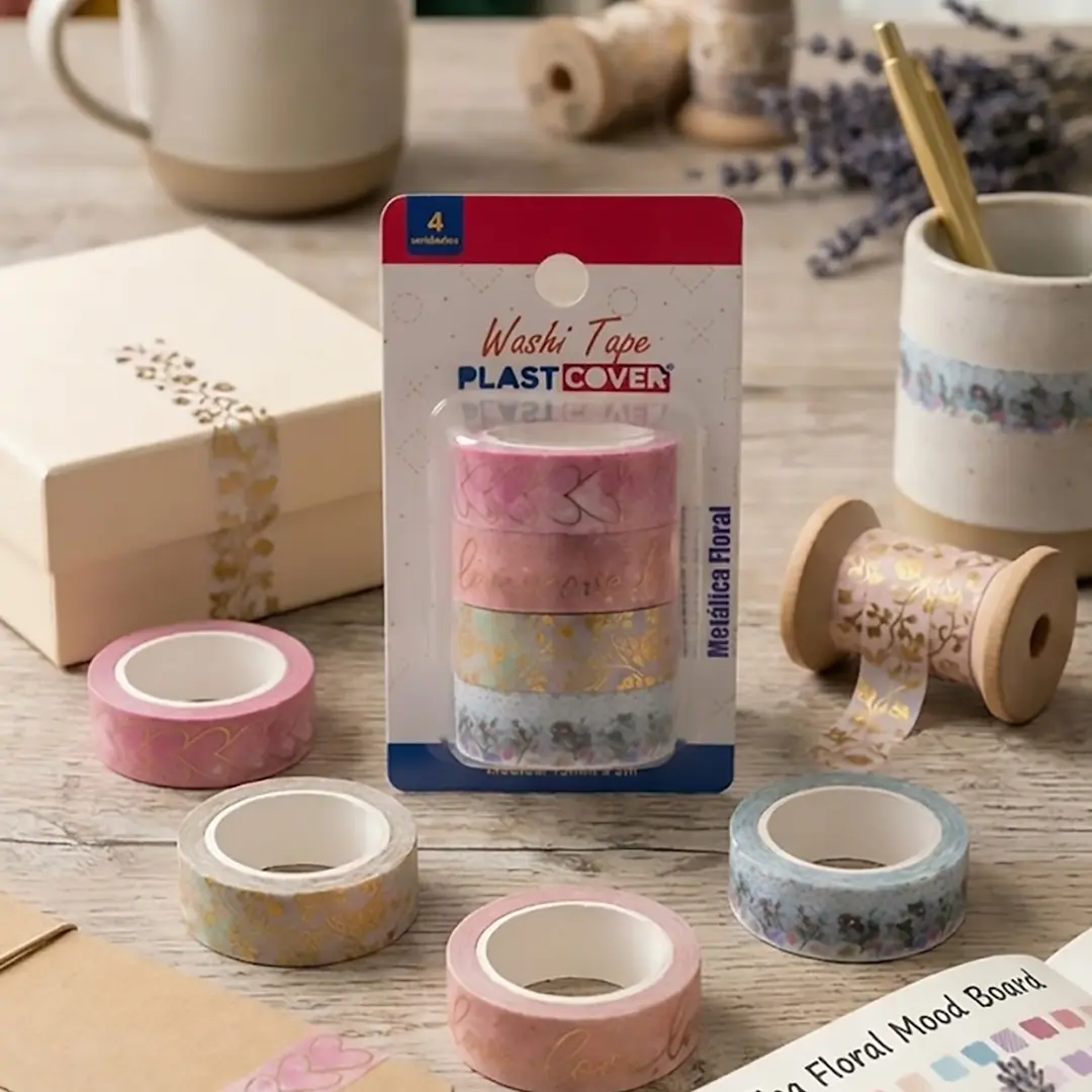 WASHI METÁLICA FLORAL - Imagem 9