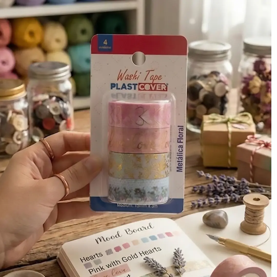 WASHI METÁLICA FLORAL - Imagem 7