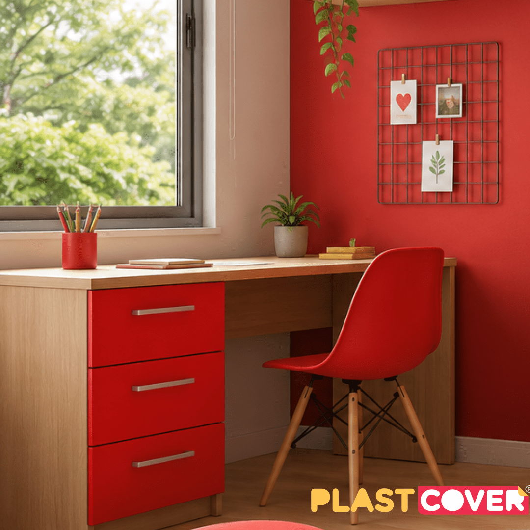 PLÁSTICO ADESIVO PLASTCOVER VERMELHO OPACO - Imagem 2