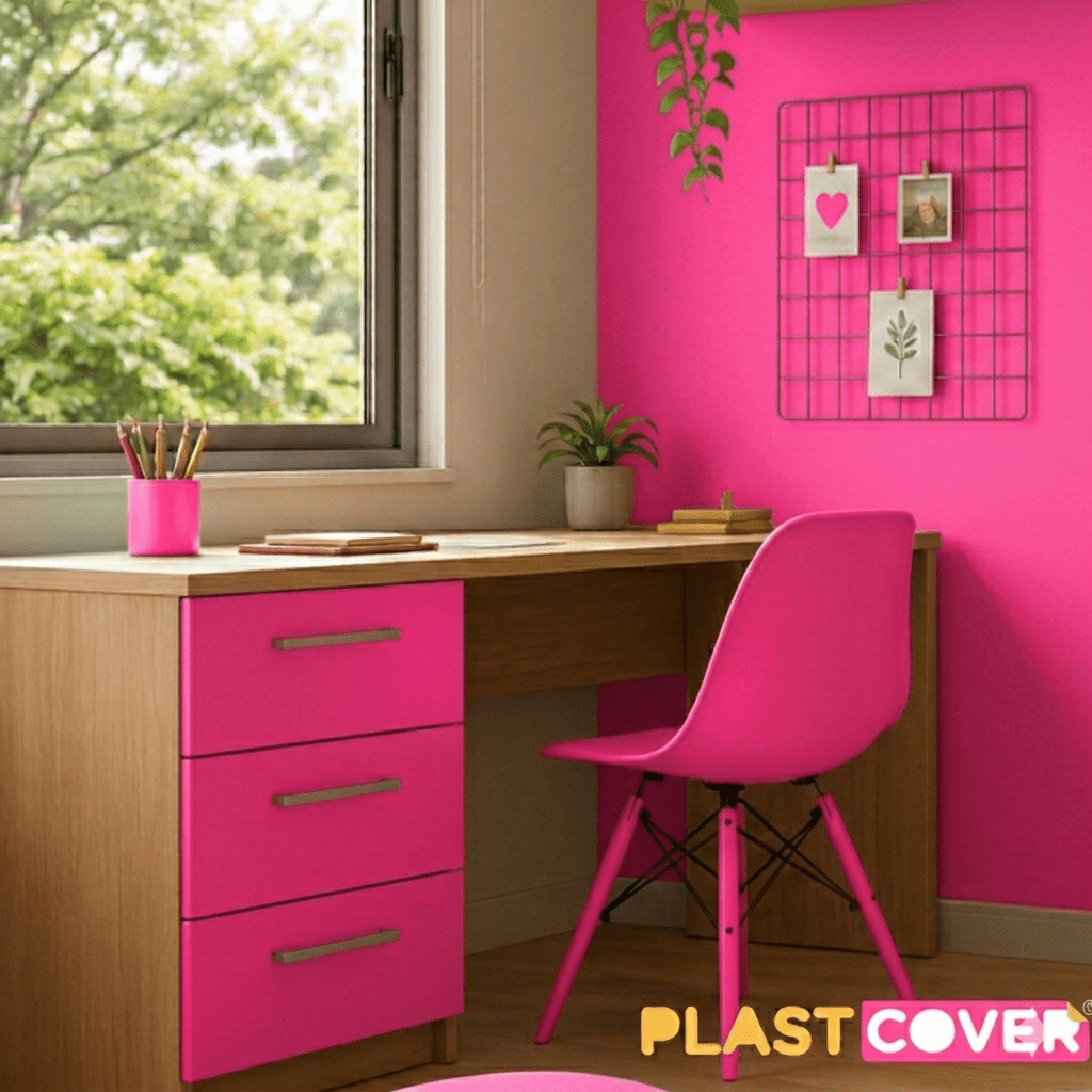 PLÁSTICO ADESIVO PLASTCOVER PINK OPACO - Imagem 2